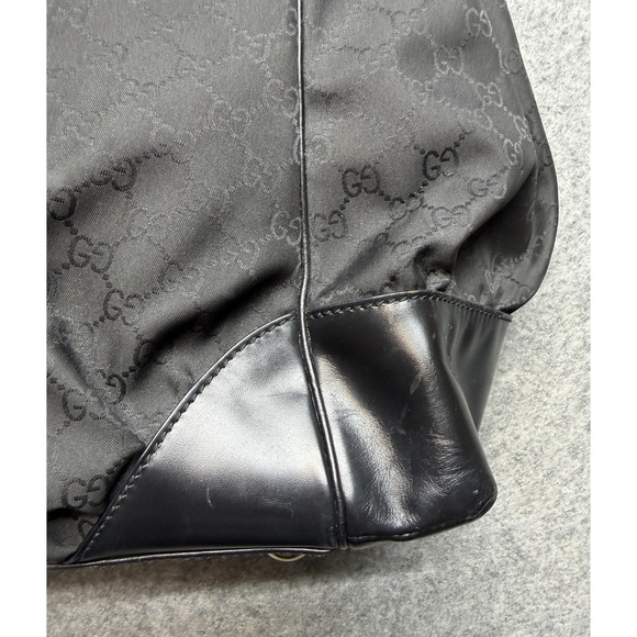 Gucci Tote Bag Womens Large Black GG Leather Monogram Italy Shoulder Handbag - Picture 2 of 16